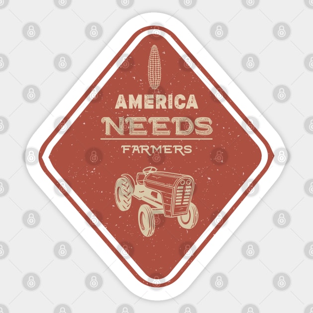 America Needs Farmers Sticker by Alexander Luminova